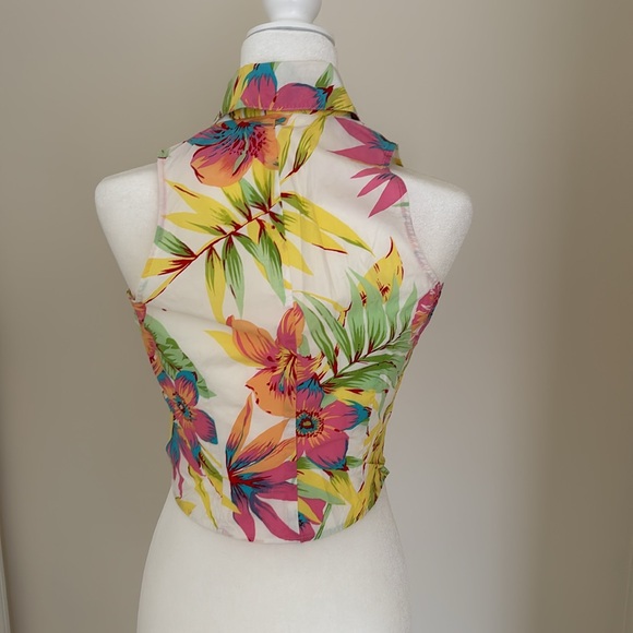 80s hibiscus Hawaii top - Picture 2 of 3